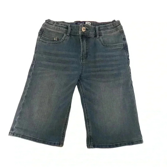 NWOT Okaidi Slim Adjustable Waist Design Bermuda Denim Boys Jeans SZ 12 #1555 - Picture 1 of 7